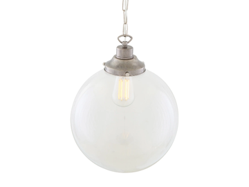 RIAD CLEAR GLOBE PENDANT LIGHT 30CM - Handmade glass pendant lamp by mullan lighting - view 3